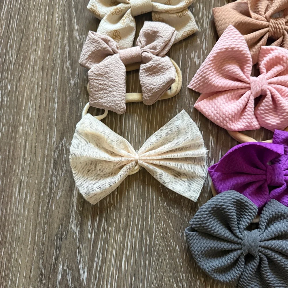 Colorful Bow Headbands Set of 27 for Babies